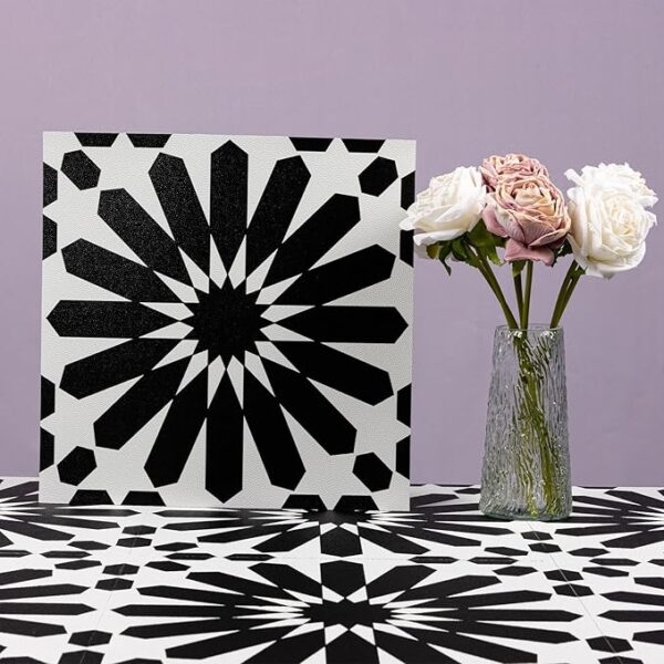 Black flower Self-Adhesive Floor Tile