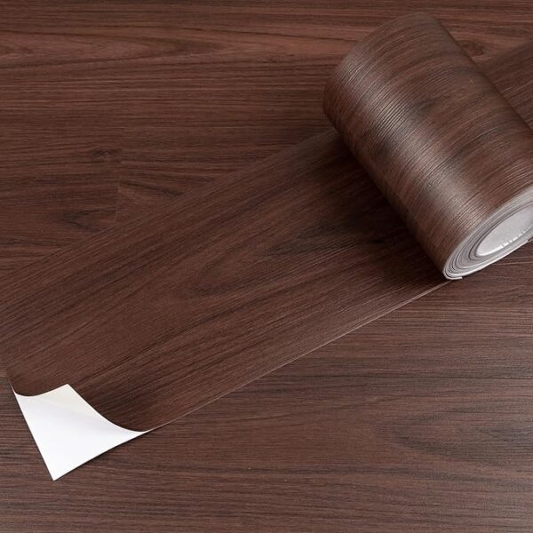 Deep Red Wood Grain Floor Stickers